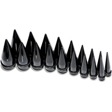 Load image into Gallery viewer, 00G to 1 inch 18 Piece Black Acrylic Ear Stretching Taper Kit
