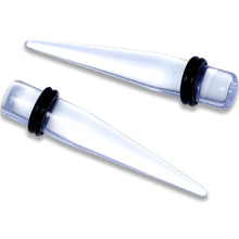 Load image into Gallery viewer, 00G to 1 inch 18 Piece Clear Acrylic Ear Stretching Taper Kit
