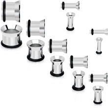 Load image into Gallery viewer, 12G to 00G 14 Piece Ear Stretching Tunnel Kit Set of 2
