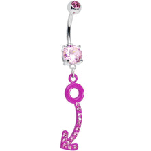 Load image into Gallery viewer, Pink Gem Pink Glamour Arrow Dangle Belly Ring
