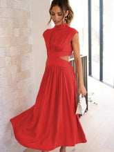 Load image into Gallery viewer, Modern Cutout Mock Neck Sleeveless Ruched Dress Elegant Dress For Women
