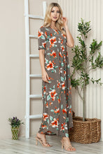 将图片加载到图库查看器，Floral Round Neck Short Sleeve Maxi Tee Dress – Casual and Comfortable Floral Maxi Dress with Relaxed Fit and Short Sleeves
