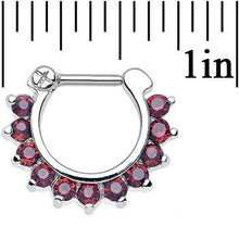 Load image into Gallery viewer, 16G 1/4 Passionate Purple Gem Septum Clicker
