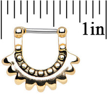 Load image into Gallery viewer, 16G 5/16 Gold Tone Aztec Moon Septum Clicker
