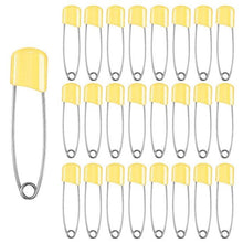 Load image into Gallery viewer, 50Pcs Baby Safety Pins Plastic Head Cloth Diaper Pins Stainless Steel Sewing Safety Pins for Quilting Knitting Stitch Markers Stainless Steel Nappy Pins for Quilting Sewing Locking Safety Pins
