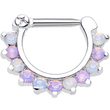 Load image into Gallery viewer, 14G 5/16 Alluring Faux Opal Sparkling Gem Septum Clicker

