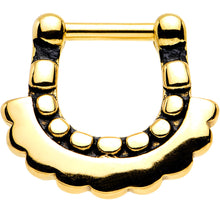 Load image into Gallery viewer, 14G 5/16 Gold Tone Aztec Moon Septum Clicker
