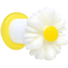 Load image into Gallery viewer, 2G White Acrylic White Daisy Flower Single Flare Plug
