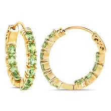 Load image into Gallery viewer, 3.40 Carat Genuine Peridot .925 Sterling Silver Earrings
