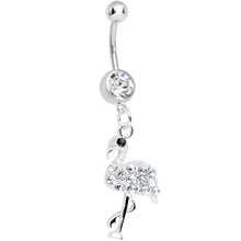 Load image into Gallery viewer, Crystalline Gem Ready to Party Flamingo Dangle Belly Ring
