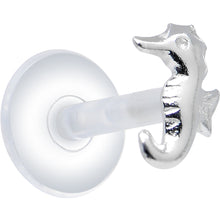 Load image into Gallery viewer, 925 Sterling Silver Clear Tropical Seahorse Push-In Labret Monroe
