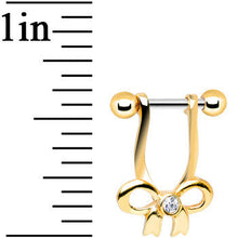Load image into Gallery viewer, 925 Silver Clear Gem Gold Plated Dangling Bow Helix Cartilage Earring
