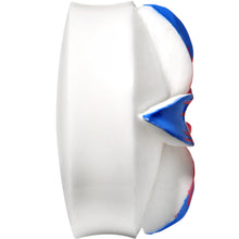 Load image into Gallery viewer, 41mm Organic Buffalo Bone Blue Pink Tropical Flower Saddle Plug
