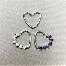Load image into Gallery viewer, 16G Stainless Steel Hollow Heart Daith Dartilage Closure Ring
