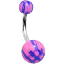 将图片加载到图库查看器，Pink Purple Acrylic Sweet Candy Belly Ring
