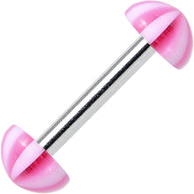 Load image into Gallery viewer, 16G Pink White Acrylic Peppermint Love Barbell Eyebrow Ring 5/16
