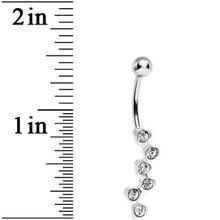 Load image into Gallery viewer, Clear Gem Shower of Hearts Belly Ring

