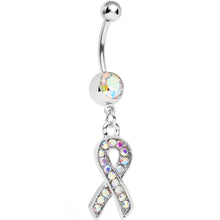 将图片加载到图库查看器，Aurora Gem Fashionable Awareness Ribbon Dangle Belly Ring
