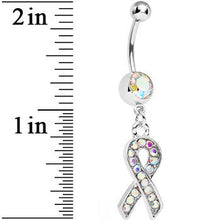 将图片加载到图库查看器，Aurora Gem Fashionable Awareness Ribbon Dangle Belly Ring

