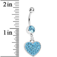 将图片加载到图库查看器，Aqua Gem Morning Sunrise Heart Belly Ring

