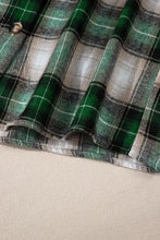 Load image into Gallery viewer, Dark Green Drawstring Pocketed Plaid Hooded Jacket Cozy &amp; Trendy Checkered Outerwear For All Seasons
