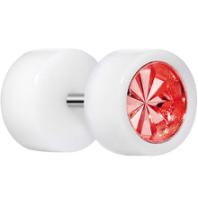 Load image into Gallery viewer, 0G White Acrylic Red Dual Flashy Tire Rim Cheater Plug
