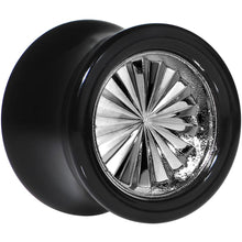 Load image into Gallery viewer, Black Acrylic Grey Flashy Tire Rim Saddle Plug 2G to 20mm
