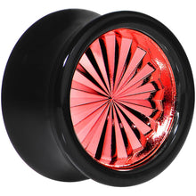 Load image into Gallery viewer, Black Acrylic Red Flashy Tire Rim Saddle Plug 2G to 20mm
