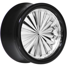 Load image into Gallery viewer, Black Acrylic Silver Flashy Tire Rim Saddle Plug 2G to 20mm
