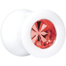 Load image into Gallery viewer, White Acrylic Red Flashy Tire Rim Saddle Plug 2G to 20mm
