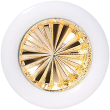 Load image into Gallery viewer, White Acrylic Gold Flashy Tire Rim Saddle Plug 2G to 20mm
