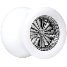 Load image into Gallery viewer, White Acrylic Grey Flashy Tire Rim Saddle Plug 2G to 20mm
