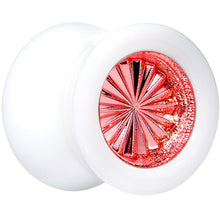Load image into Gallery viewer, White Acrylic Red Flashy Tire Rim Saddle Plug 2G to 20mm

