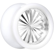Load image into Gallery viewer, White Acrylic Silver Flashy Tire Rim Saddle Plug 2G to 20mm
