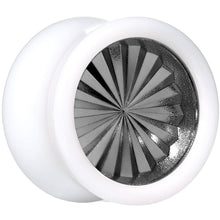 Load image into Gallery viewer, White Acrylic Grey Flashy Tire Rim Saddle Plug 2G to 20mm
