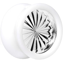 Load image into Gallery viewer, White Acrylic Silver Flashy Tire Rim Saddle Plug 2G to 20mm
