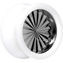 Load image into Gallery viewer, White Acrylic Grey Flashy Tire Rim Saddle Plug 2G to 20mm
