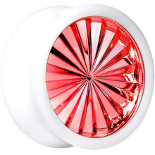 Load image into Gallery viewer, White Acrylic Red Flashy Tire Rim Saddle Plug 2G to 20mm
