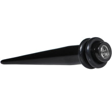 Load image into Gallery viewer, Black Acrylic Grey Flashy Tire Rim Taper 2G to 20mm

