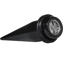 Load image into Gallery viewer, Black Acrylic Grey Flashy Tire Rim Taper 2G to 20mm
