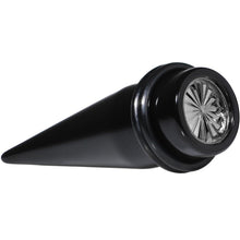 Load image into Gallery viewer, Black Acrylic Grey Flashy Tire Rim Taper 2G to 20mm
