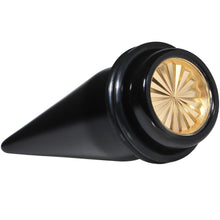 Load image into Gallery viewer, Black Acrylic Gold Flashy Tire Rim Taper 2G to 20mm
