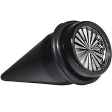 Load image into Gallery viewer, Black Acrylic Grey Flashy Tire Rim Taper 2G to 20mm
