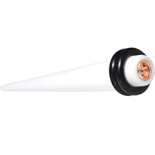 Load image into Gallery viewer, White Acrylic Pink Flashy Tire Rim Taper 2G to 20mm
