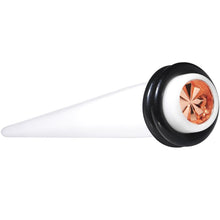 Load image into Gallery viewer, White Acrylic Pink Flashy Tire Rim Taper 2G to 20mm
