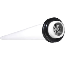Load image into Gallery viewer, White Acrylic Grey Flashy Tire Rim Taper 2G to 20mm
