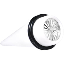 Load image into Gallery viewer, Acrylic Silver Flashy Tire Rim Taper 2G to 20mm
