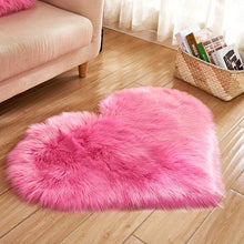 Load image into Gallery viewer, Plush Heart-Shaped Area Mat | Machine Washable Soft Artificial Wool | Cozy Decorative Mat for Living Room, Bedroom, Office | Indoor Use
