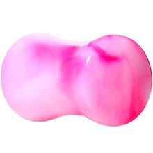 Load image into Gallery viewer, Acrylic Pink and White Marbled Saddle Plug 6G to 1 Inch
