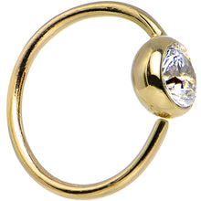 将图片加载到图库查看器，20G 5/16 Clear CZ Solid 14K Yellow Gold Hoop Ring
